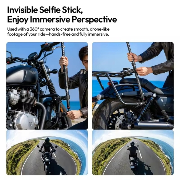 Ulanzi VL03 gậy selfie dành cho xe máy tích hợp kẹp chắc chắn tương thích với DJI và Insta 360 - ảnh 4
