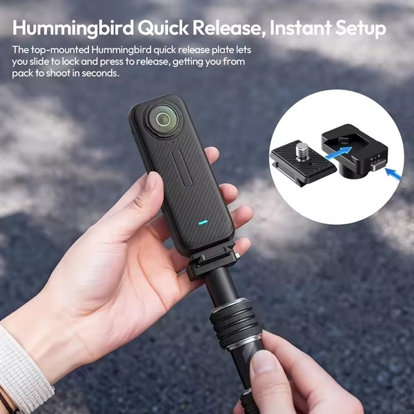 Ulanzi VL03 gậy selfie dành cho xe máy tích hợp kẹp chắc chắn tương thích với DJI và Insta 360 - ảnh 5