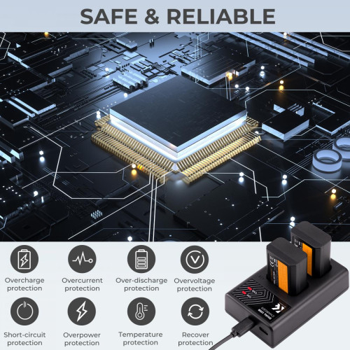 Pin máy ảnh Sony NP-FW50 - Thương hiệu K&F Concept (2 Pin 1 Sạc) - Bộ 2 Pin 1 Sạc - ảnh 5
