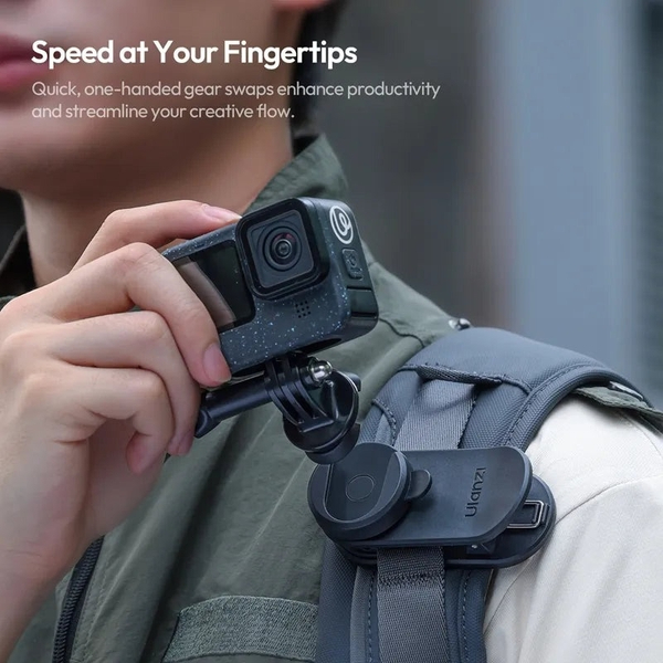 Ulanzi CK02 Ngàm kẹp balô tháo lắp nhanh cho máy ảnh DSLR Gopro DJI Pocket từ tính - ảnh 4