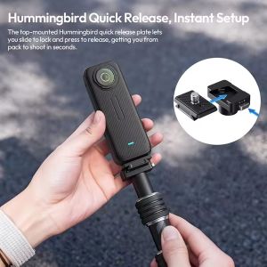 Ảnh thu nhỏ Ulanzi VL03 gậy selfie dành cho xe máy tích hợp kẹp chắc chắn tương thích với DJI và Insta 360 - ảnh 5