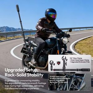 Ảnh thu nhỏ Ulanzi VL03 gậy selfie dành cho xe máy tích hợp kẹp chắc chắn tương thích với DJI và Insta 360 - ảnh 6